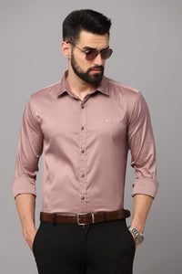 Premium Wrinkle-Free Brown Slim Fit Formal Shirt for Men | Hangower