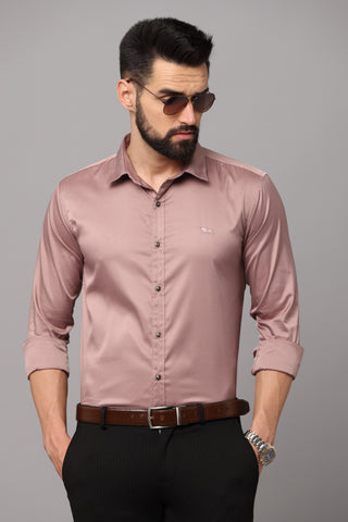 Premium Wrinkle-Free Brown Slim Fit Formal Shirt for Men | Hangower