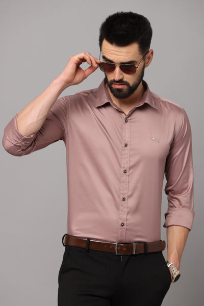 Premium Wrinkle-Free Brown Slim Fit Formal Shirt for Men | Hangower