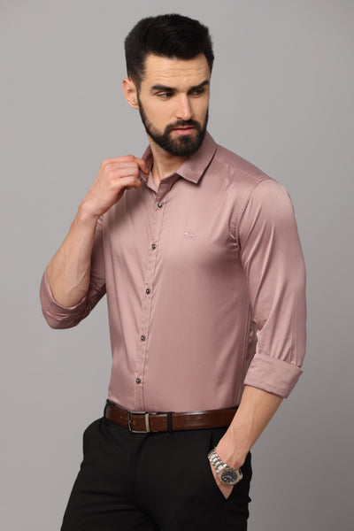 Premium Wrinkle-Free Brown Slim Fit Formal Shirt for Men | Hangower