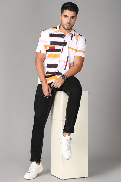 Stretchable fabric with multicolor Slim Fit