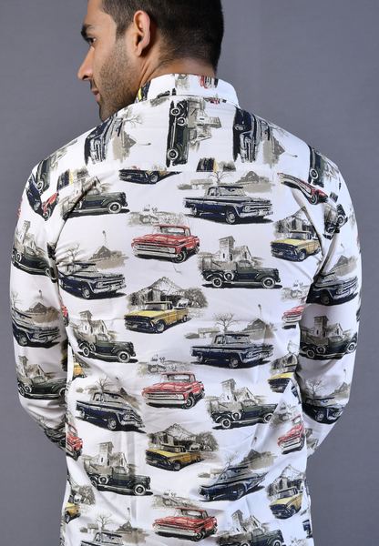 Heritage car printed mens shirt