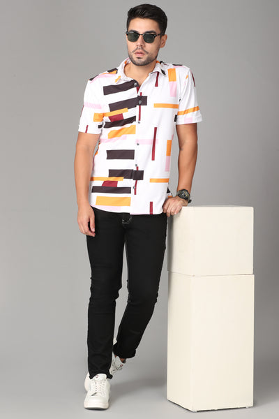 Stretchable fabric with multicolor Slim Fit