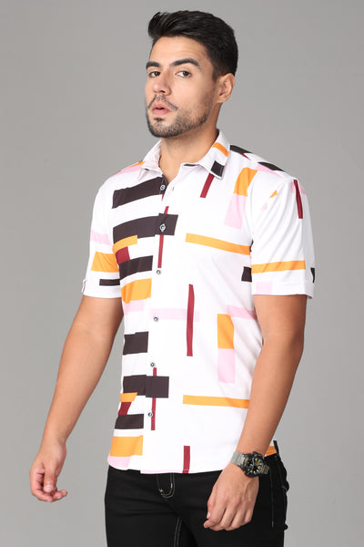 Stretchable fabric with multicolor Slim Fit