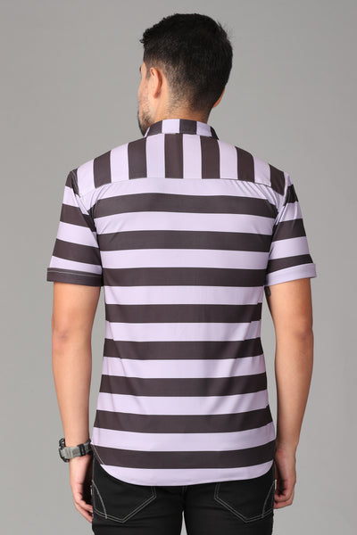 Stretchable fabric in black and violet color Slim Fit