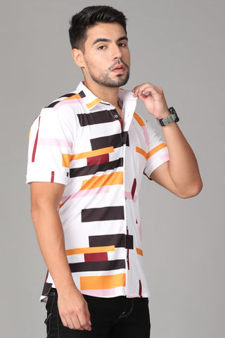 Stretchable fabric with multicolor Slim Fit