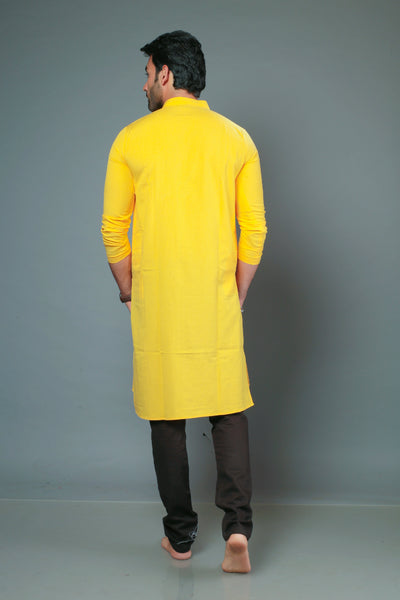 Yellow Color Slim Fit Kurta