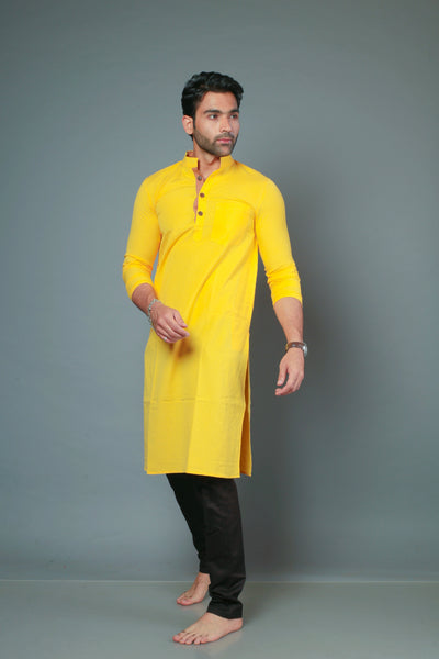 Yellow Color Slim Fit Kurta