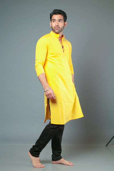 Yellow Color Slim Fit Kurta