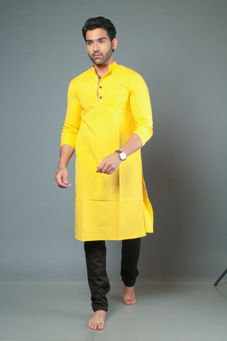 Yellow Color Slim Fit Kurta