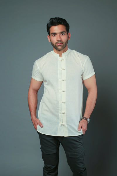 C-Style White Color Slim Fit Casual Shirt