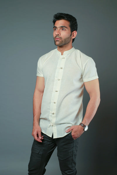 C-Style White Color Slim Fit Casual Shirt