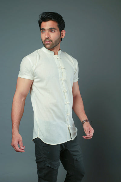 C-Style White Color Slim Fit Casual Shirt