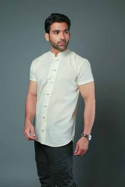 C-Style White Color Slim Fit Casual Shirt