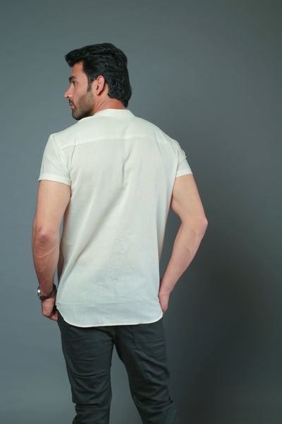 C-Style White Color Slim Fit Casual Shirt