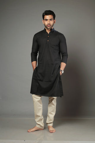 Black Color Slim Fit Kurta