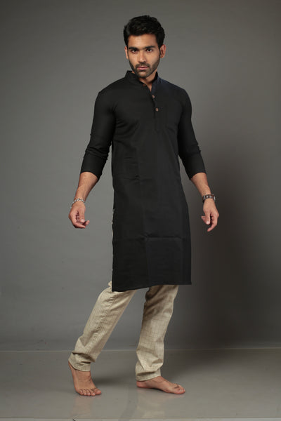 Black Color Slim Fit Kurta