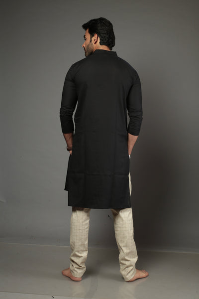 Black Color Slim Fit Kurta