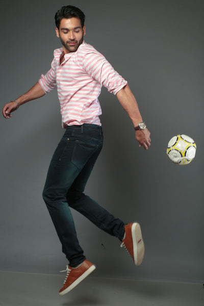Men Stripes Slim Fit Casual Shirt