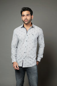 Men Designer Sparrow Printed Slim Fit Casual Shirt