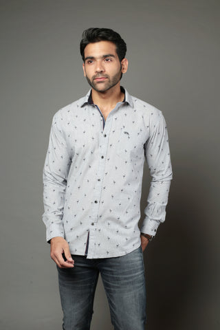 Men Designer Sparrow Printed Slim Fit Casual Shirt