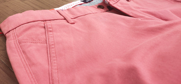 Mens Peach Solid Color Chinos