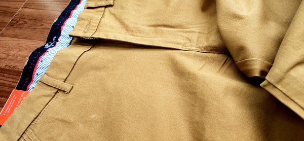 Mens Khaki Solid Color Chinos