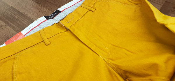 Mens Mustard Solid Color Chinos