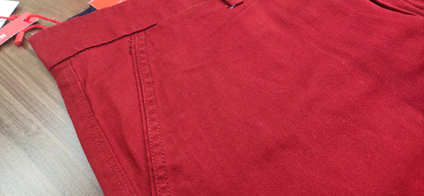 Maroon solid chinos