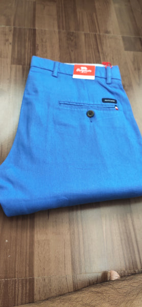 Mens Royal Blue Solid Color Chinos