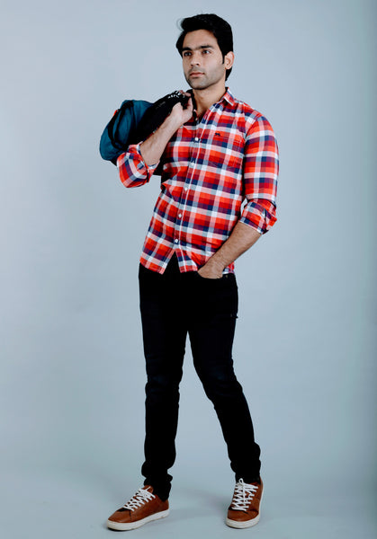 Multicolor Check Slim Fit Casual Shirt