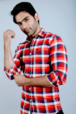 Multicolor Check Slim Fit Casual Shirt