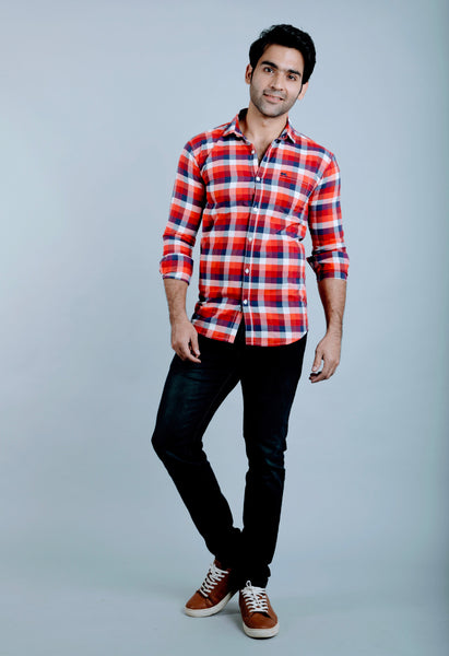 Multicolor Check Slim Fit Casual Shirt