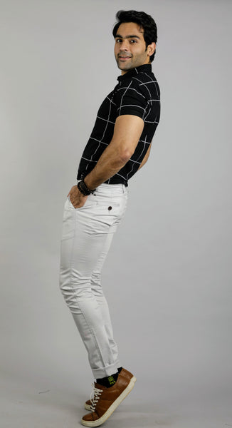 Black Check Slim Fit Casual Shirt
