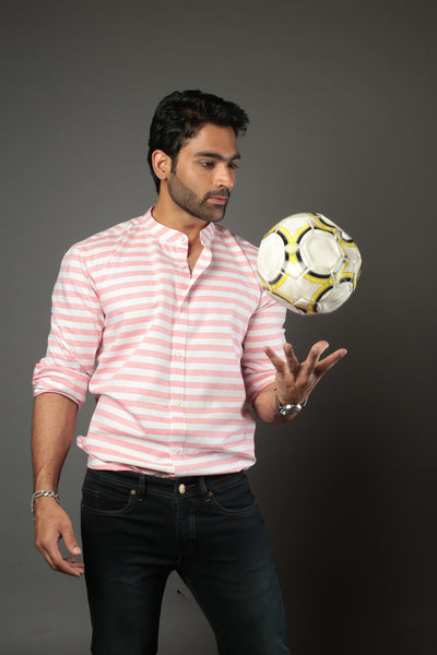 Men Stripes Slim Fit Casual Shirt