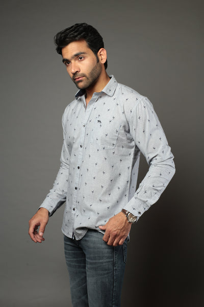 Men Designer Sparrow Printed Slim Fit Casual Shirt