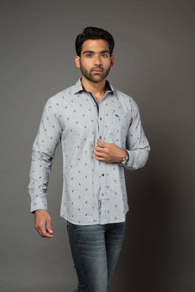 Men Designer Sparrow Printed Slim Fit Casual Shirt