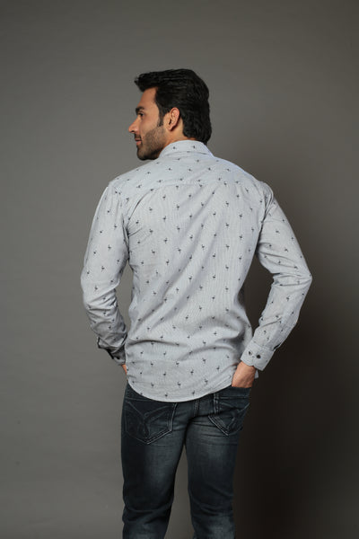 Men Designer Sparrow Printed Slim Fit Casual Shirt