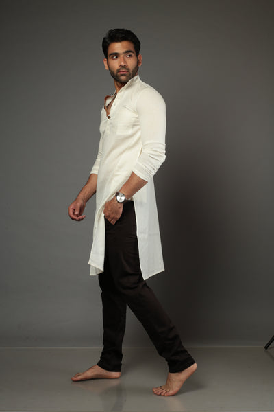 White Color Slim Fit Kurta