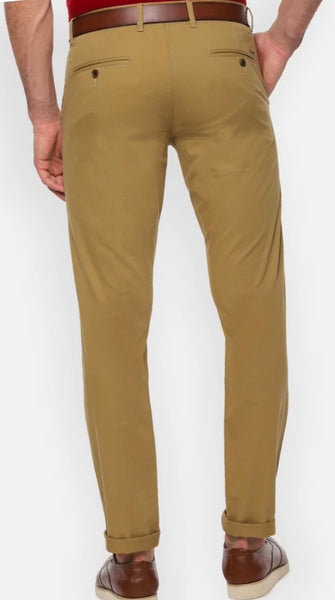 Mens Khaki Solid Color Chinos
