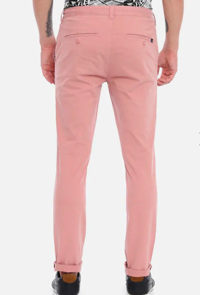 Mens Peach Solid Color Chinos