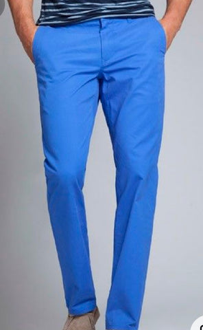 Mens Royal Blue Solid Color Chinos