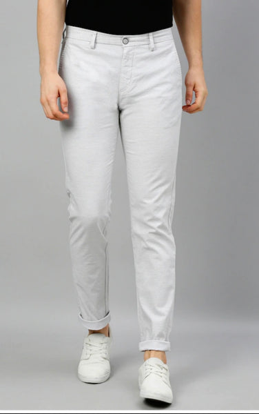 Mens Light bluish grey Solid Color Chinos