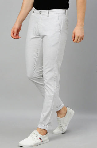 Mens Light bluish grey Solid Color Chinos