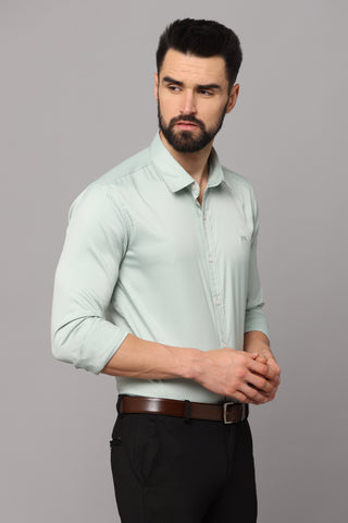 Premium wrinkle free green Slim Fit Formal Shirt